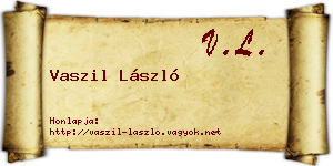 Vaszil László névjegykártya